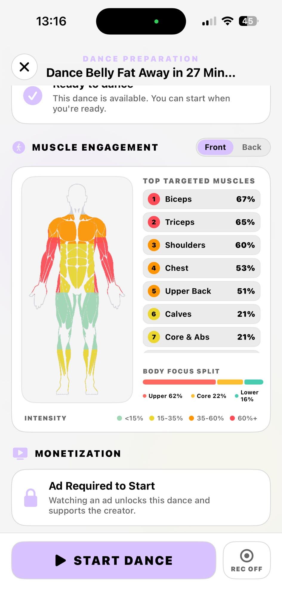 Hoppa muscle engagement body map